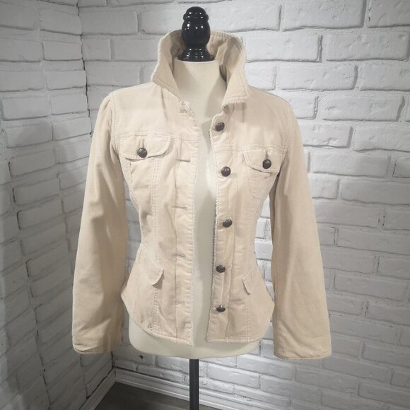 For Joseph "Fortune" Ladies Size Small Beige Sherpa Lined Corduroy Jacket - Picture 7 of 11